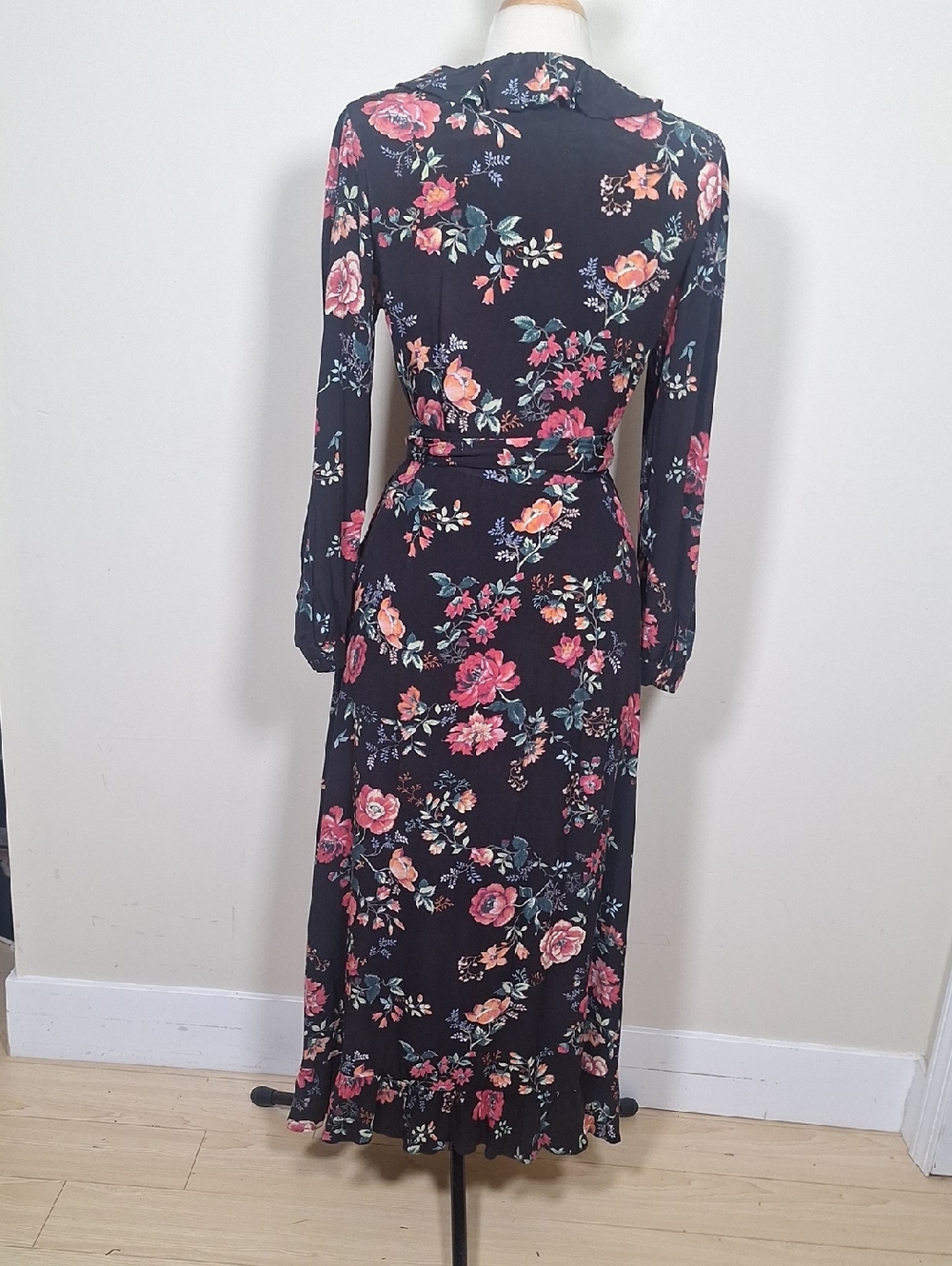 Maje Rosetina Floral Print Midi Sleeve Dress Size 8 - Picture 6 of 12